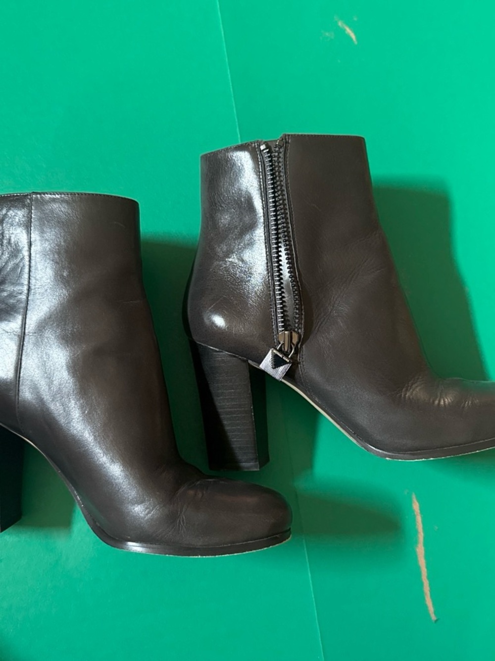 Michael Kors Chocolate Brown Leather Block Heel Ankle Boots